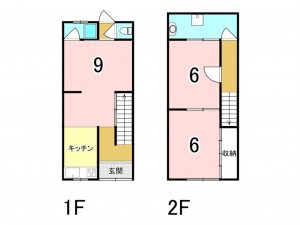 大阪市鶴見区今津中、中古一戸建ての間取り画像です