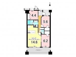 大阪市鶴見区今津南、マンションの間取り画像です