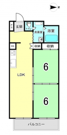大阪市鶴見区今津中、マンションの間取り画像です