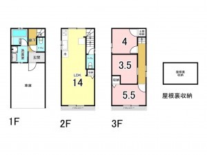 大阪市鶴見区横堤、中古一戸建ての間取り画像です