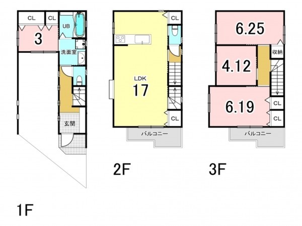 大阪市鶴見区横堤、中古一戸建ての間取り画像です