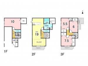 大阪市鶴見区放出東、中古一戸建ての間取り画像です