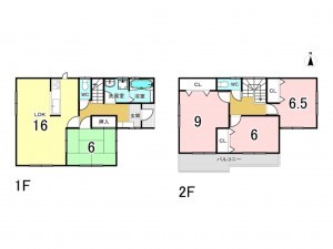 大阪市鶴見区横堤、中古一戸建ての間取り画像です