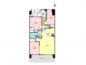 大阪市鶴見区横堤、マンションの間取り画像です