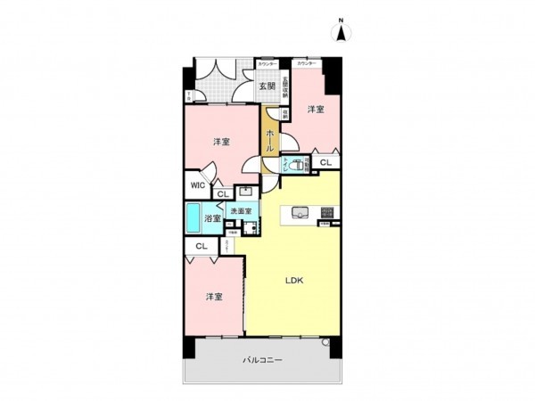 大阪市鶴見区横堤、マンションの間取り画像です
