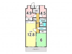 大阪市鶴見区横堤、マンションの間取り画像です