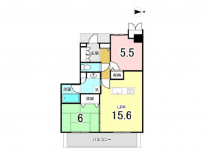 大東市末広町、マンションの間取り画像です