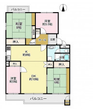 大東市川中新町、マンションの間取り画像です