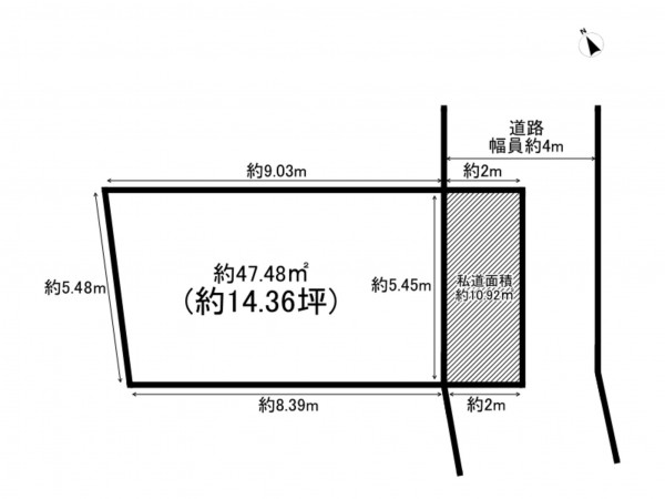 大東市御供田、土地の間取り画像です