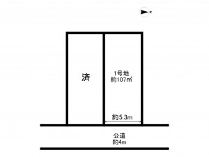 大東市南津の辺町、土地の間取り画像です