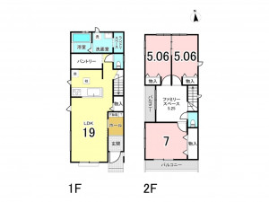 大東市南郷町、新築一戸建ての間取り画像です