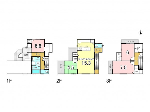 大東市諸福、新築一戸建ての間取り画像です