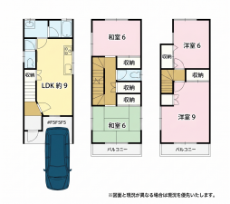 大東市深野北、中古一戸建ての間取り画像です