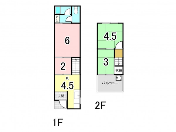 大東市中楠の里町、中古一戸建ての間取り画像です