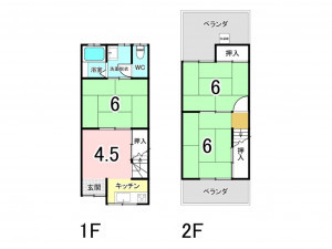 大東市津の辺町、中古一戸建ての間取り画像です