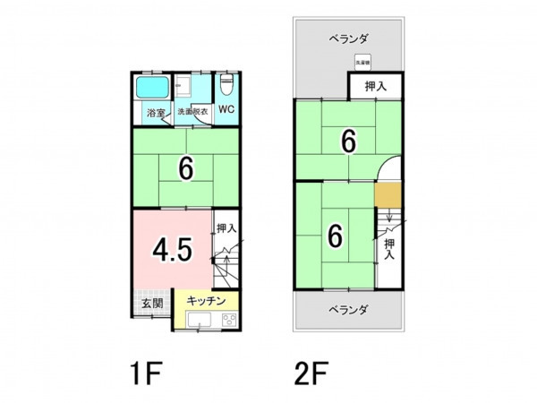 大東市津の辺町、中古一戸建ての間取り画像です