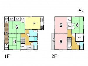 大東市泉町、中古一戸建ての間取り画像です