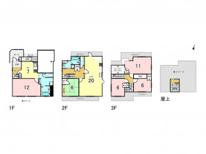大東市諸福、中古一戸建ての間取り画像です