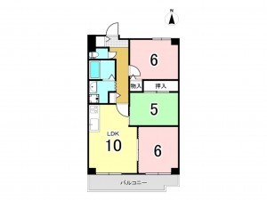 大阪市鶴見区安田、マンションの間取り画像です
