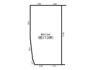 大東市南津の辺町、土地の間取り画像です