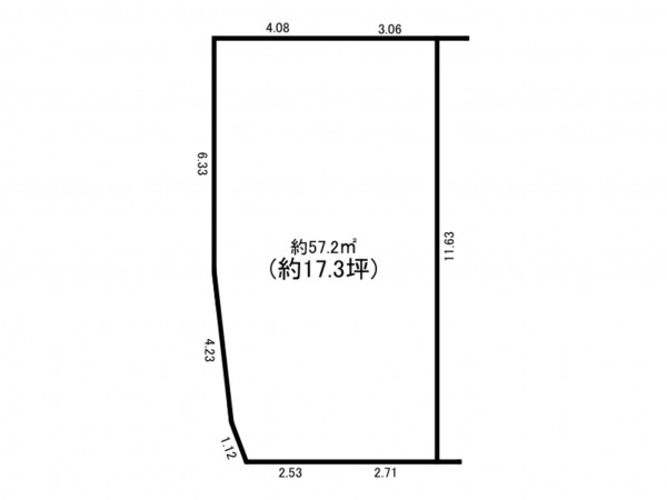 大東市南津の辺町、土地の間取り画像です