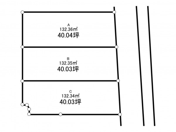 大東市三箇、土地の間取り画像です