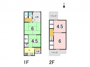 大阪市鶴見区安田、中古一戸建ての間取り画像です