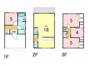 大東市灰塚、中古一戸建ての間取り画像です