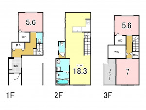 大阪市鶴見区緑、新築一戸建ての間取り画像です