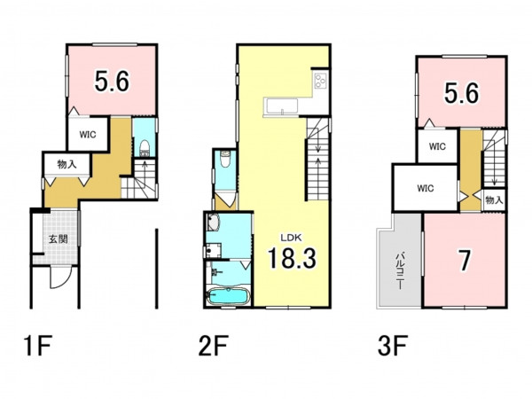 大阪市鶴見区緑、新築一戸建ての間取り画像です