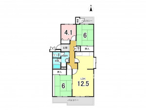 大東市川中新町、マンションの間取り画像です