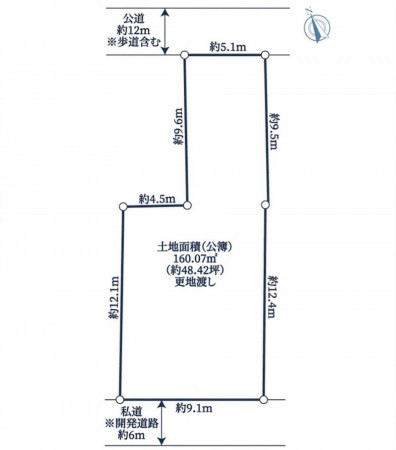 大阪市鶴見区茨田大宮、土地の間取り画像です