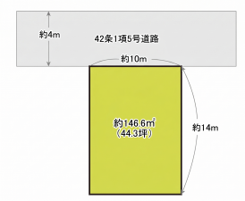 大東市中楠の里町、土地の間取り画像です