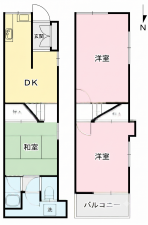 大東市西楠の里町、中古一戸建ての間取り画像です