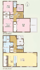 大東市中垣内、新築一戸建ての間取り画像です