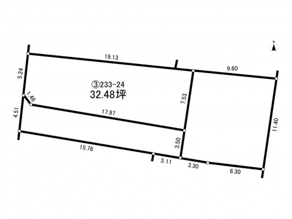 大東市諸福、土地の間取り画像です