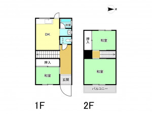 大阪市鶴見区鶴見、中古一戸建ての間取り画像です