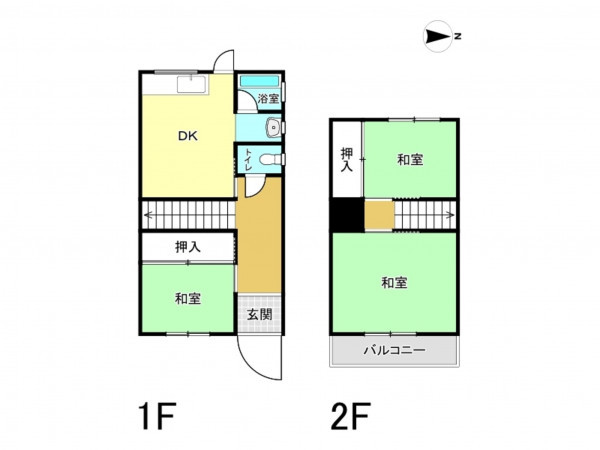 大阪市鶴見区鶴見、中古一戸建ての間取り画像です