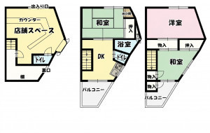 大東市御供田、中古一戸建ての間取り画像です