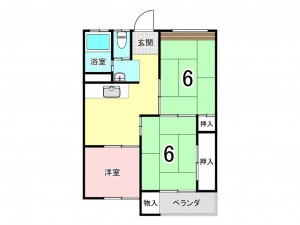 大東市諸福、マンションの間取り画像です