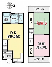 大阪市鶴見区横堤、中古一戸建ての間取り画像です
