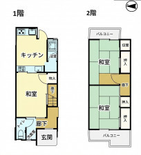大東市深野北、中古一戸建ての間取り画像です