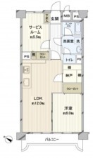 仙台市青葉区、マンションの間取り画像です