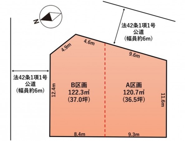 仙台市泉区北中山、土地の間取り画像です