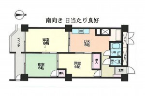 仙台市青葉区、マンションの間取り画像です