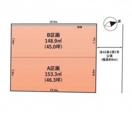 仙台市泉区将監、土地の間取り画像です