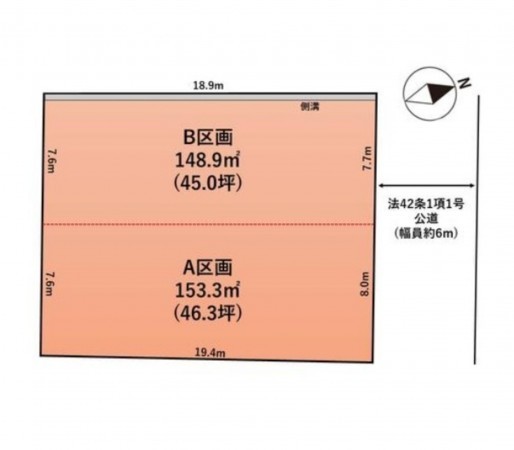 仙台市泉区将監、土地の間取り画像です