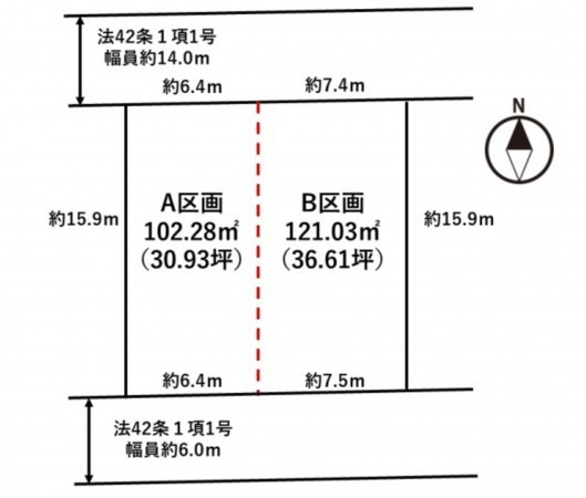 仙台市泉区虹の丘、土地の間取り画像です