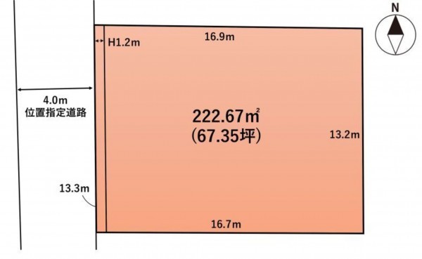 仙台市宮城野区、土地の間取り画像です