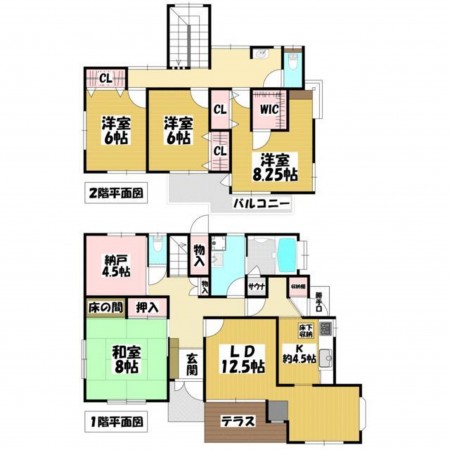 仙台市泉区館、中古一戸建ての間取り画像です
